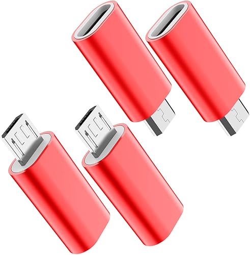 Vista 13 de JXMOX Adaptador USB C a Micro USB, (paquete de 4) tipo C hembra a micro USB macho, conector de conversión compatible con sincronización de datos