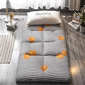 Japanse Vloermatras Futon Matras Tatami Mat Slaapmat Opvouwbare Oprolbare Matras Slaapmatras Kindervloer Lounger Bed Banken En Banken,Twin Size,Oranje,90x200cm