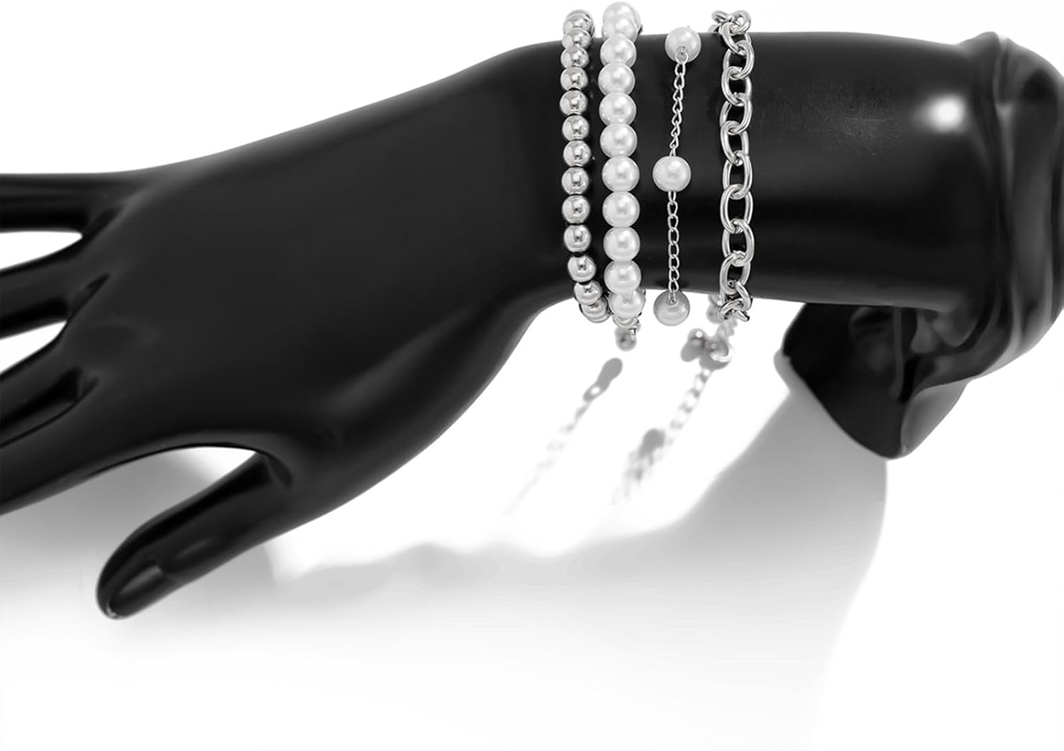 Gold Pearl Bracelets for Women Dainty 14K Gold Plated Stack Set Trendy Stackable Non Tarnish Cuban Link Chain Bracelets Jewelry Sets Gifts for Womem - Image 6