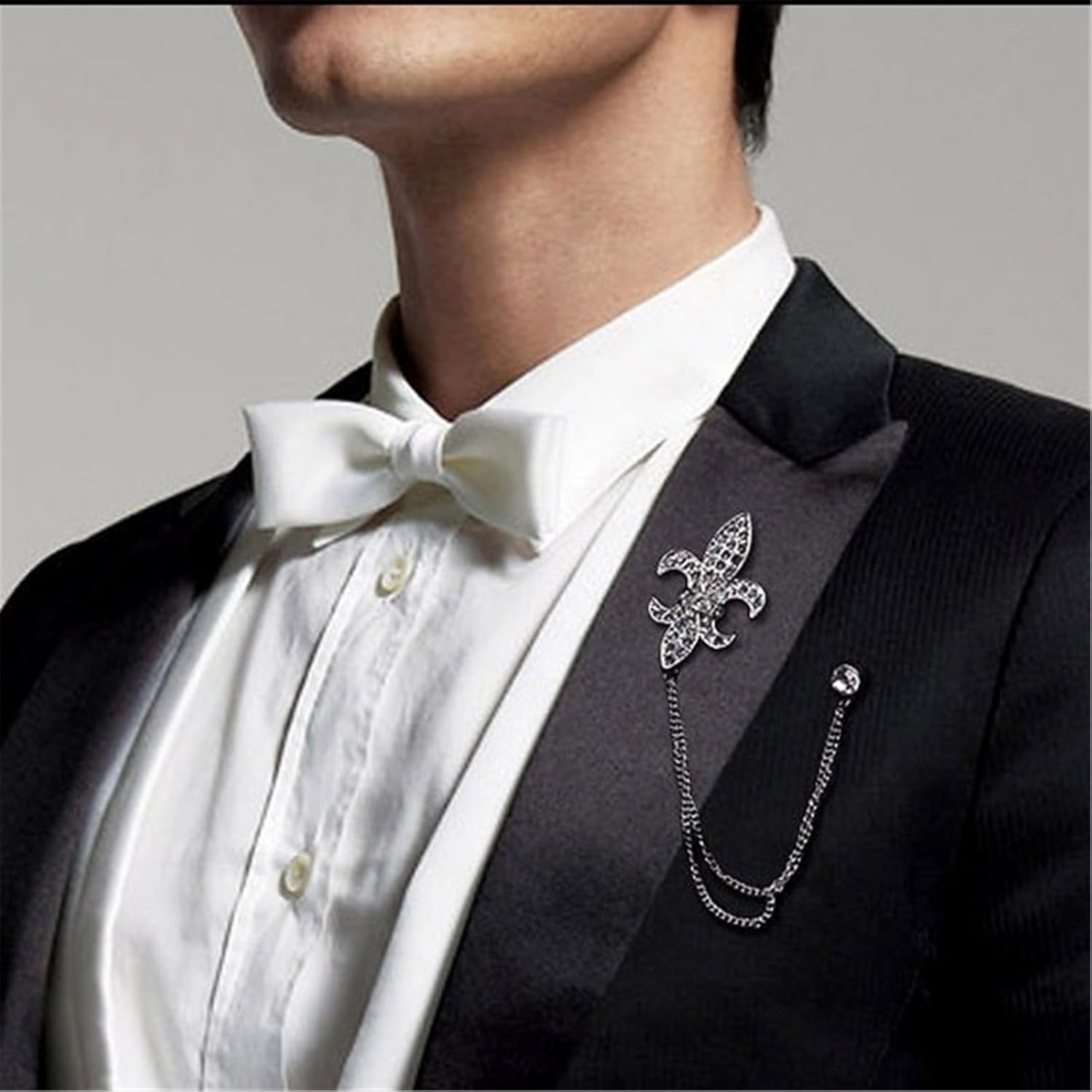 カラーピン ヴィンテージ ラインストーン カラーピン メンズ ブローチ スーツ タッセル チェーン タッセル シャツ ラペルピン