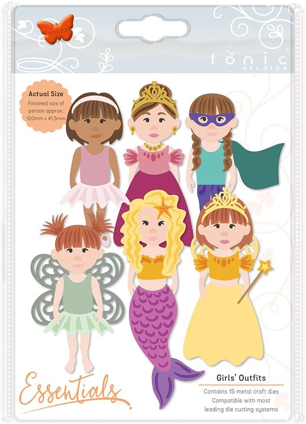 Tonic Studios Dressables Girls' Outfits Die Set, Metal, Stainless Steel, 12 x 4.2 x 0.5 cm