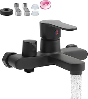 Comprar Liwankaqi Grifo de bañera, color negro, latón durable, control suelto de temperatura y caudal