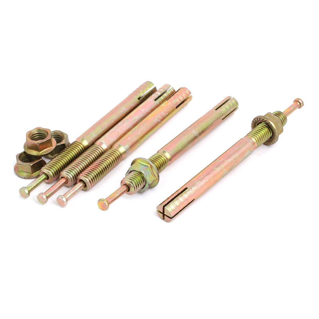 Aexit M10x100mm Zinc fastener Plated Hammer Drive Anchor Expansion Bolt Fastener 5pcs Model:88as529qo503