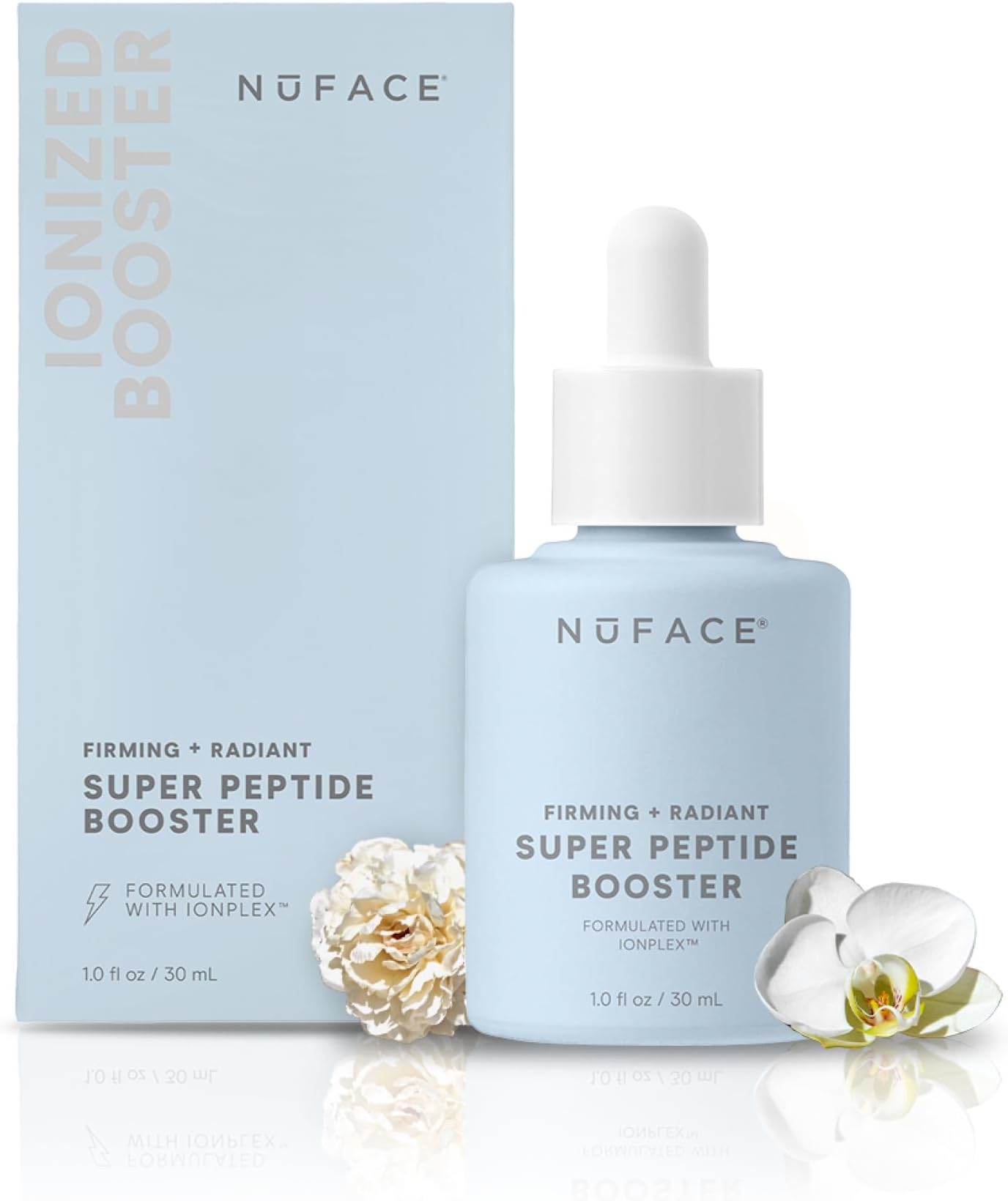 NuFACE Super Peptide Booster Face Serum - Skin Firming Peptide Serum for Fine Lines and Wrinkles - IonPlex Skin Care to Smooth, Hydrate & Enhance your NuFACE Microcurrent Facial Device Results (1 oz)