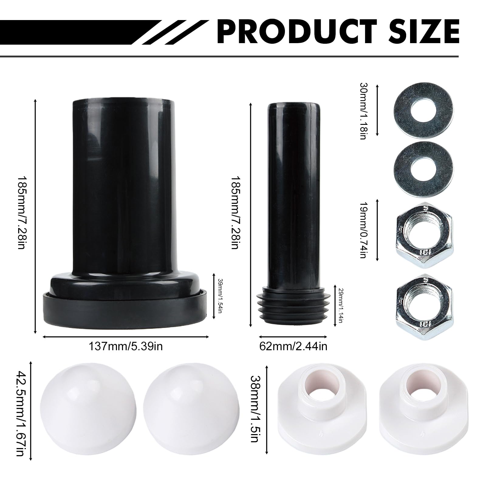 Set di collegamento per serbatoio WC da parete, diametro tubo in PVC 90/110, lunghezza 180 mm, compatibile con Geberit Duofix 405.116.00.1, tubo di scarico per WC a parete (modello