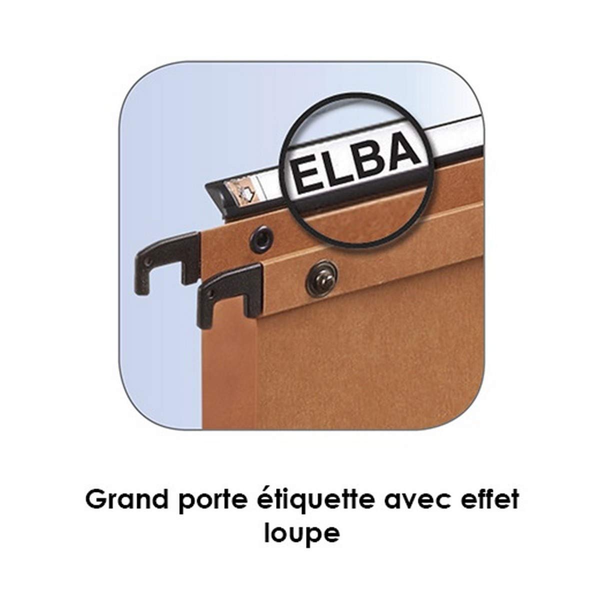 Elba Ultimate Carte Kraft Lot de 25 Dossiers Suspendus pour Armoire A4 Fond 15mm Bleu
