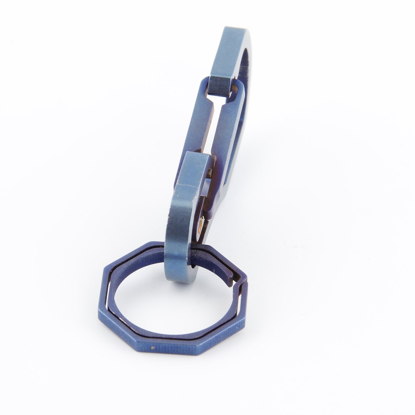 Titane Multi Outils Porte-clé Crochet EDC Outil Max-Bearing 50 kg Porte-clés pour randonnée, camping, extérieur (Bleu)