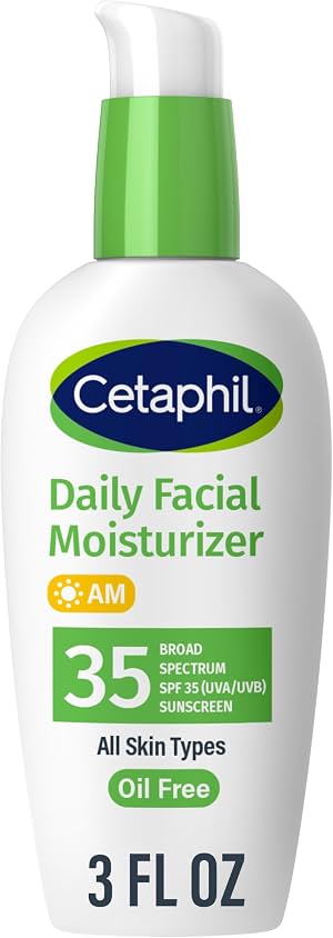Hidratante Facial Diario Cetaphil Libre de Aceite con Protector Solar, FPS 35, Sin Fragancia, 3 fl oz (88 ml) | Hidratante Diario FPS 35, Sin Fragancia, No Comedogénico, Piel Seca a Mixta Grasa, Cuidado de la Piel Recomendado por Dermatólogos