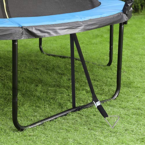 SONGMICS Set d'ancrage pour Trampoline, Lot de 4, Ancrage au Sol, Piquets d'ancrage Spiralés, 4 Sardines et 4 Sangles, Chevilles, Accessoire de Fixation pour Balançoire, Argent et Noir SGN15INV1 – Image 3
