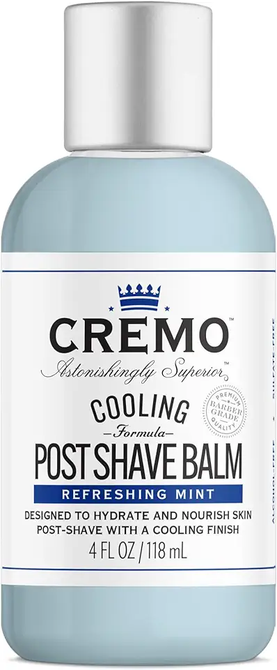 Cremo Cooling Formula Post Shave Balm, Soothes, Cools And Protects Skin From Shaving Irritation, Dryness and Razor Burn, 4 Oz