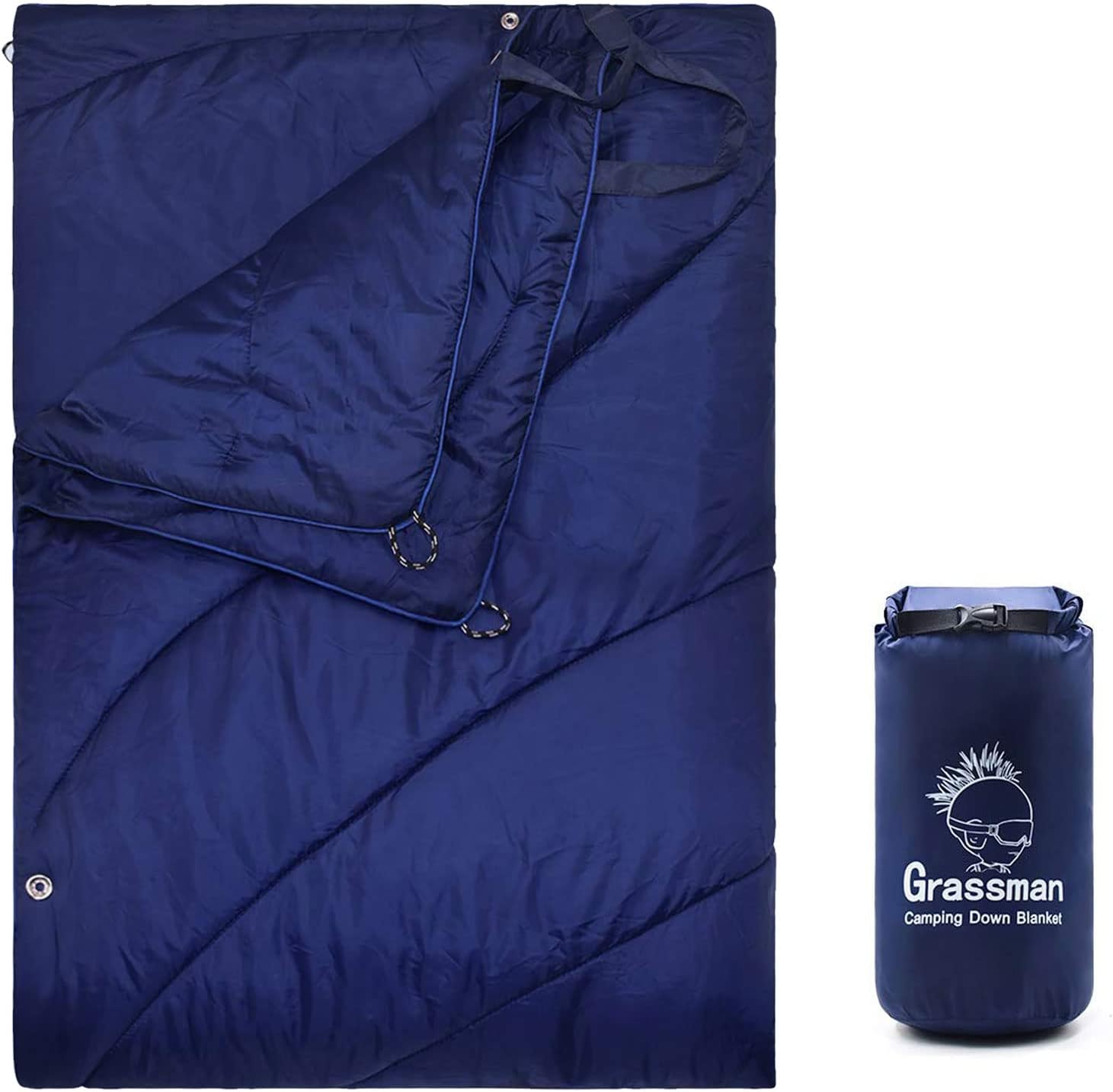 Grassman Warm Lightweight Camping Blanket Sleeping Bag Liner Wearable Puffy Travel Camping Blanket for Hiking, Backpacking, Outdoor