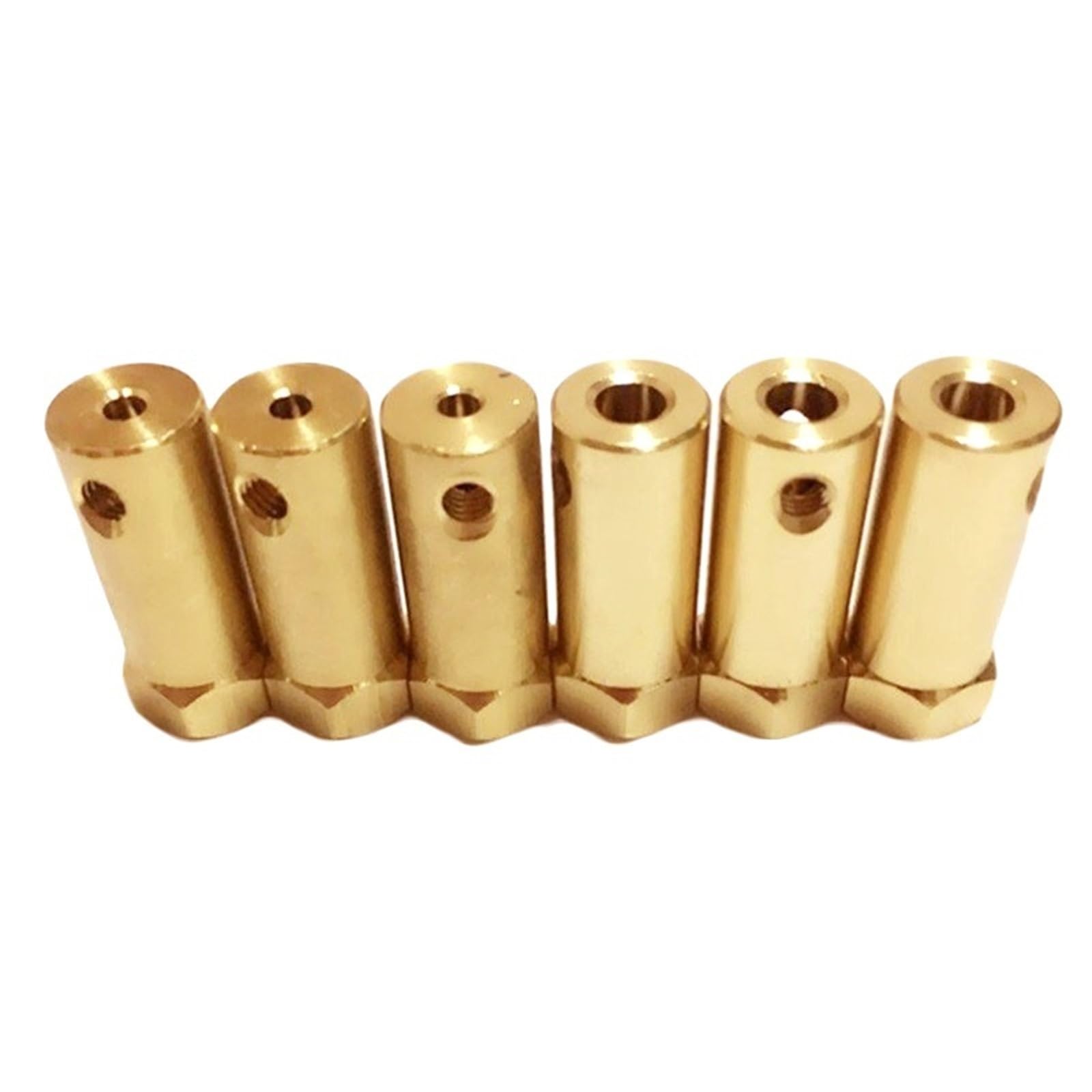 Acoplamiento del Eje de latón Conector de unión, 10 Piezas de Acoplamiento de Eje rígido de latón Hexagonal de 3-8 mm, Adaptador de Manguito de Conector de Motor CNC(8MM bore)