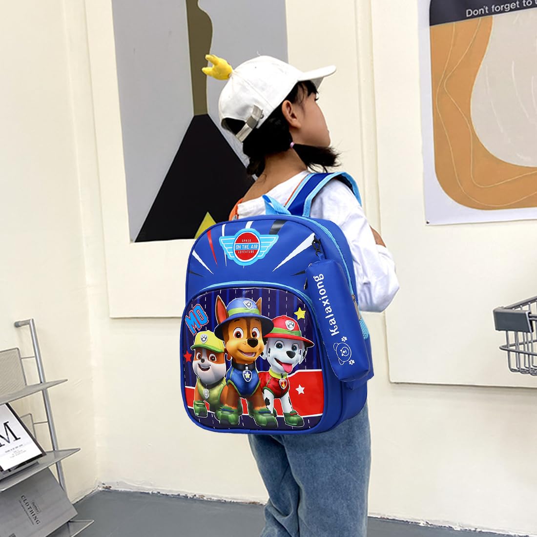 Sac à Dos Pat Patrouille pour Garçon, Cartable Enfant pour École Maternelle, Crèche, Garderie, Primaire, Bleu