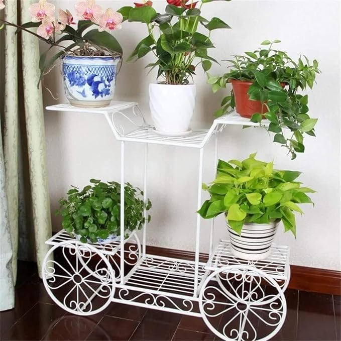 Royal Line Wood 6-Tier Cart Plant Stand Flower Pot Display Rack Stand for Balcony Living Room Outdoor Indoor Plants Plant Holder Home Decor (White) (B0CZVTBPQZ) Amazon Price History, Amazon Price Tracker