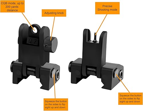 Vista 5 de Gotical Flip abierto delante y trasero polifenileno (PPS) mira fijada para el carril Picatinny, material de polifenileno (PPS) Importación de Japón