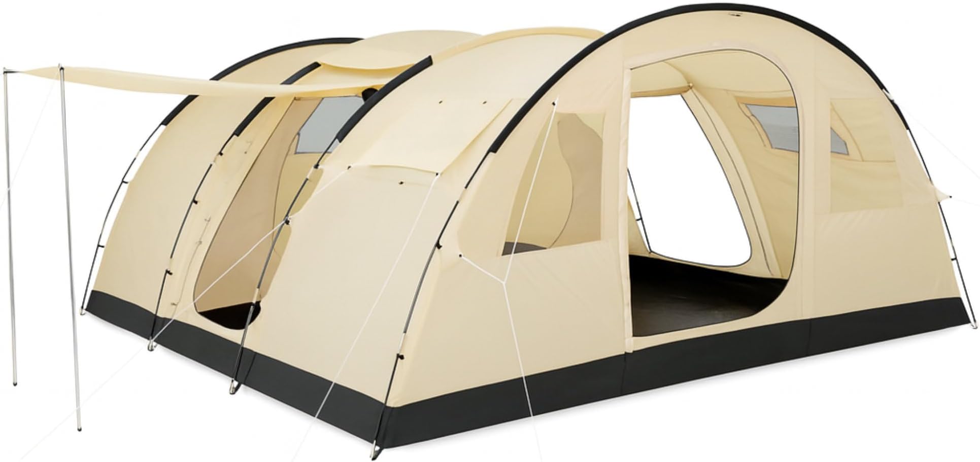 CampFeuer tunnel tent for 6 persons "Caza" | Tunnel tents with awning | Windproof, Waterproof, Ultralight | Camping tent with mosquito net | Tents for camping, outdoor, beach and hiking incl. pegs and bag