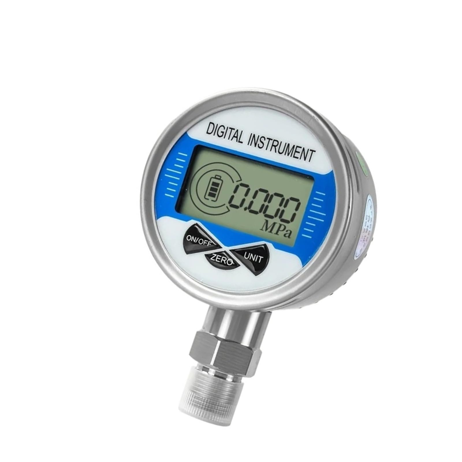 60 mm digitales Manometer, G1/4 Wasser-Luft-Öl-Manometer mit LCD-Flüssigkeits-Digitalmanometer(0-100KPa,Axial G1-4)
