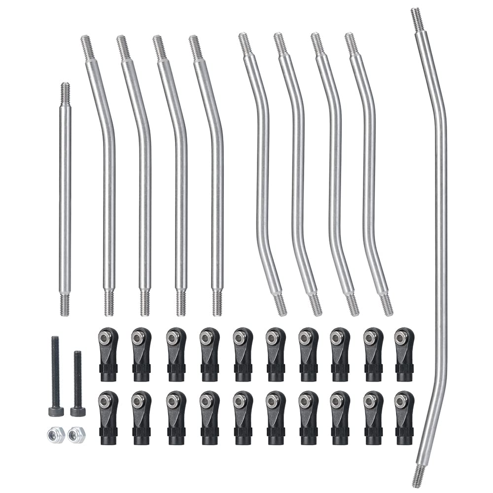 RCLions 1 juego/10 piezas de eslabones de acero inoxidable para Axial Wraith 90018 1/10 Crawler Car Upgrade Parts