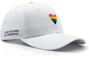 Celebrate Pride with this Stylish Embroidered Rainbow Heart Baseball Cap