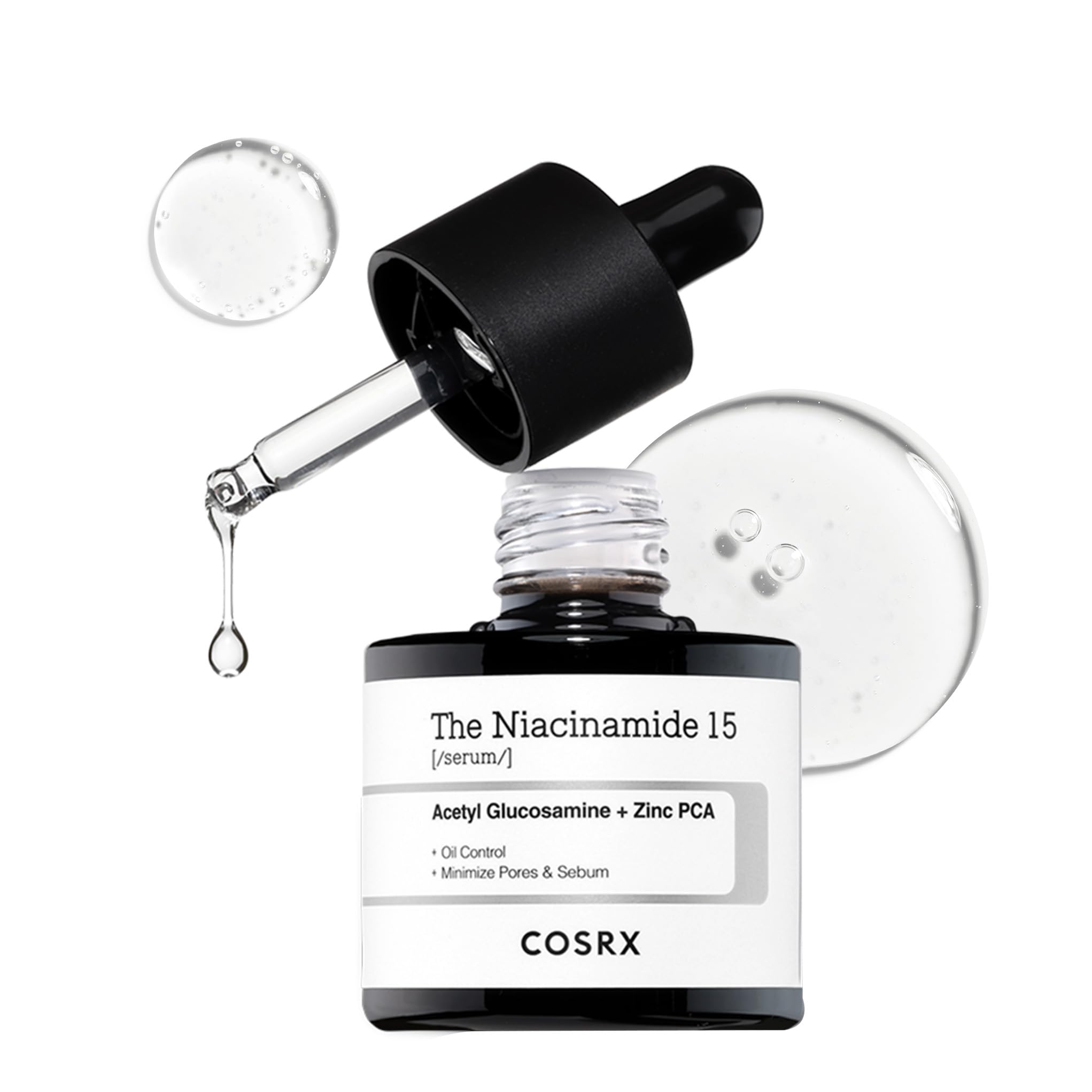 COSRX Niacinamide 15 Serum, 0.7 fl oz (20 ml), Niacinamide 15% Highest Content in Class, Zinc Zinc PCA, Trouble Care, Blackhead, White Head, Sensitive Skincare, Skin Care, Basic Cosmetics, Beauty