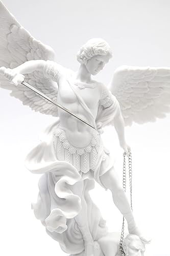 Miniatura 4 de Vittoria Collection 19.25 pulgadas de alto, estatua italiana de San Miguel Arcángel, estatua de escultura de ángel de la guarda, protección