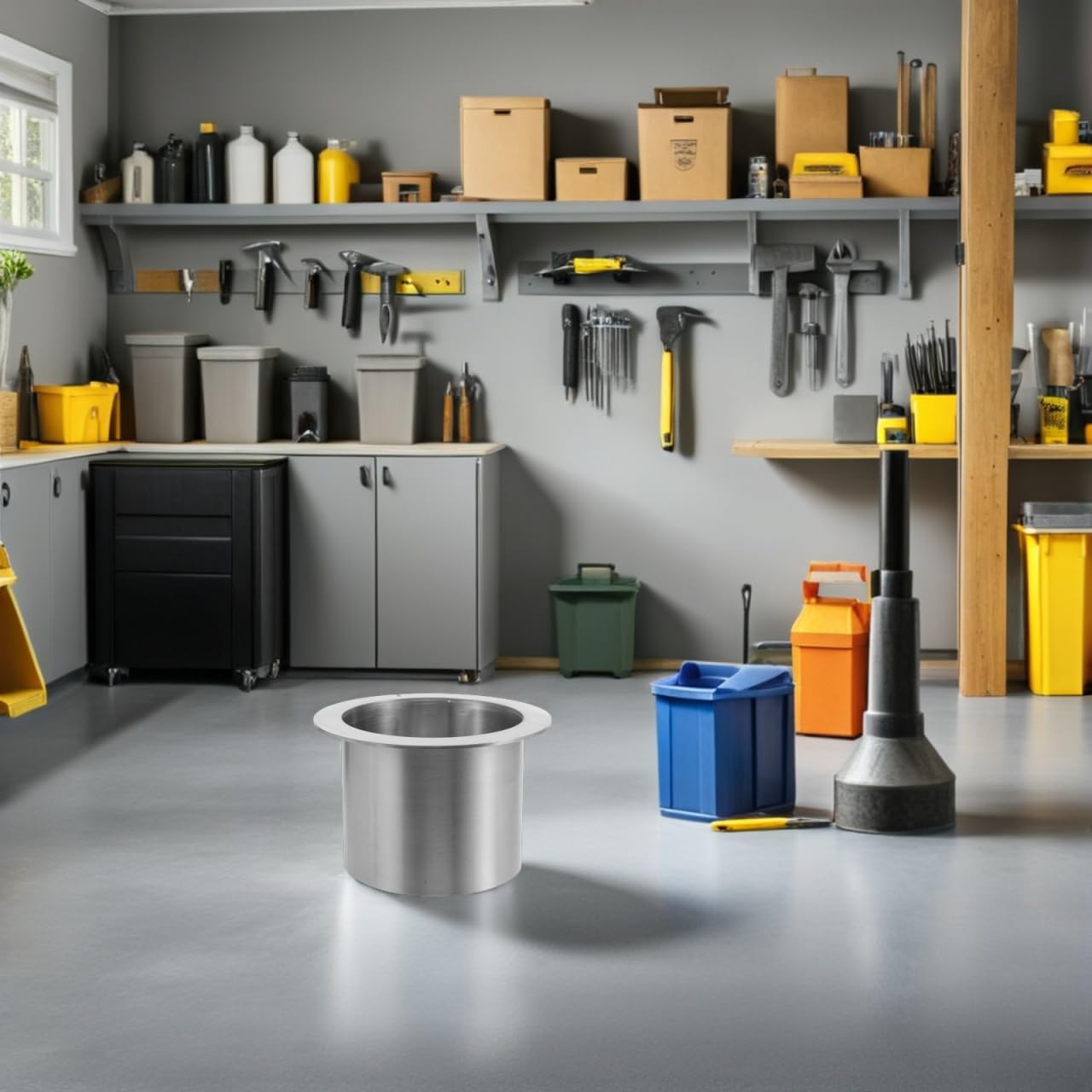 VICASKY Einbau Müllschacht Küchenabfall Einwurfring Ohne Deckel Robuster Tischabfallbehälter Für Zuhause Büro Toiletten Mülltrennung