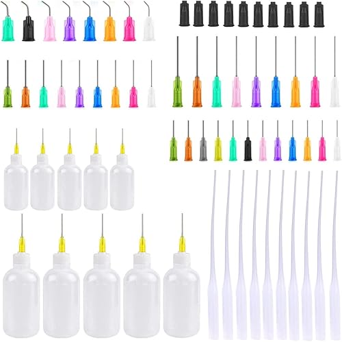 Miniatura 1 de Kit de 69 botellas aplicadoras de punta de precisión de 1.0fl oz y 1.7fl oz, dispensadores de botellas aplicadoras para líquidos, aceite de