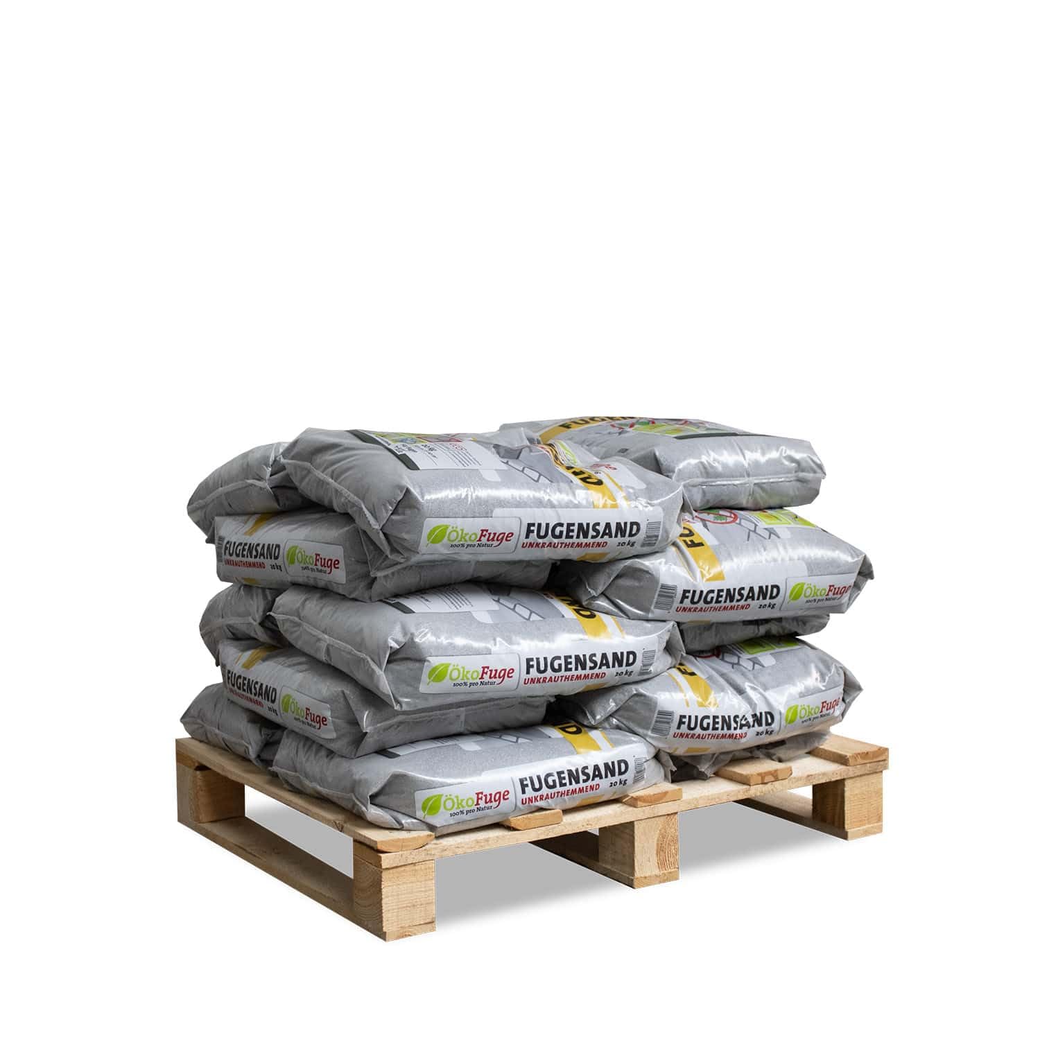 ÖkoFuge Fugensand Anthrazit Einkehrsand Weg Terrasse Pflaster Unkrauthemmend Quarzsand Sand 20kg x 15 Sack 300kg / 1 Palette