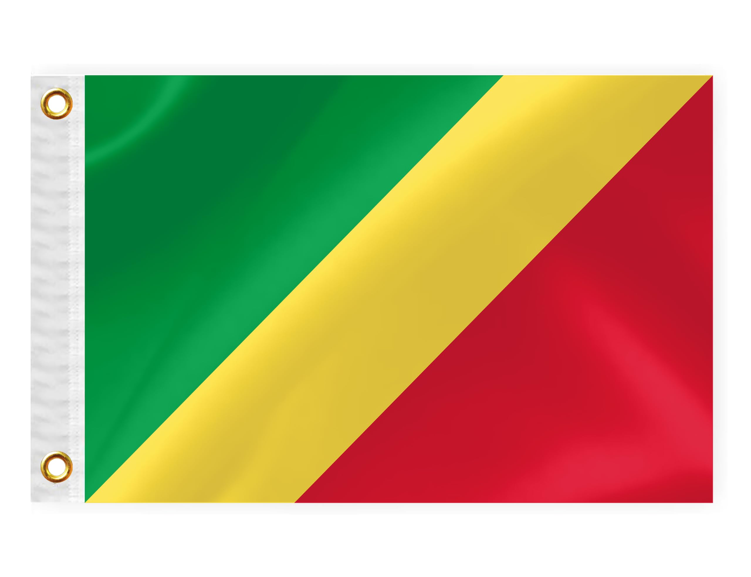 Republic of the Congo Boat Nautical Flag 12x18IN Double Sided Congolese Marine Banner Nylon Small Yacht Sail Pontoon ATV Bike Truck Motorcycle Flag with 2 Brass Grommets