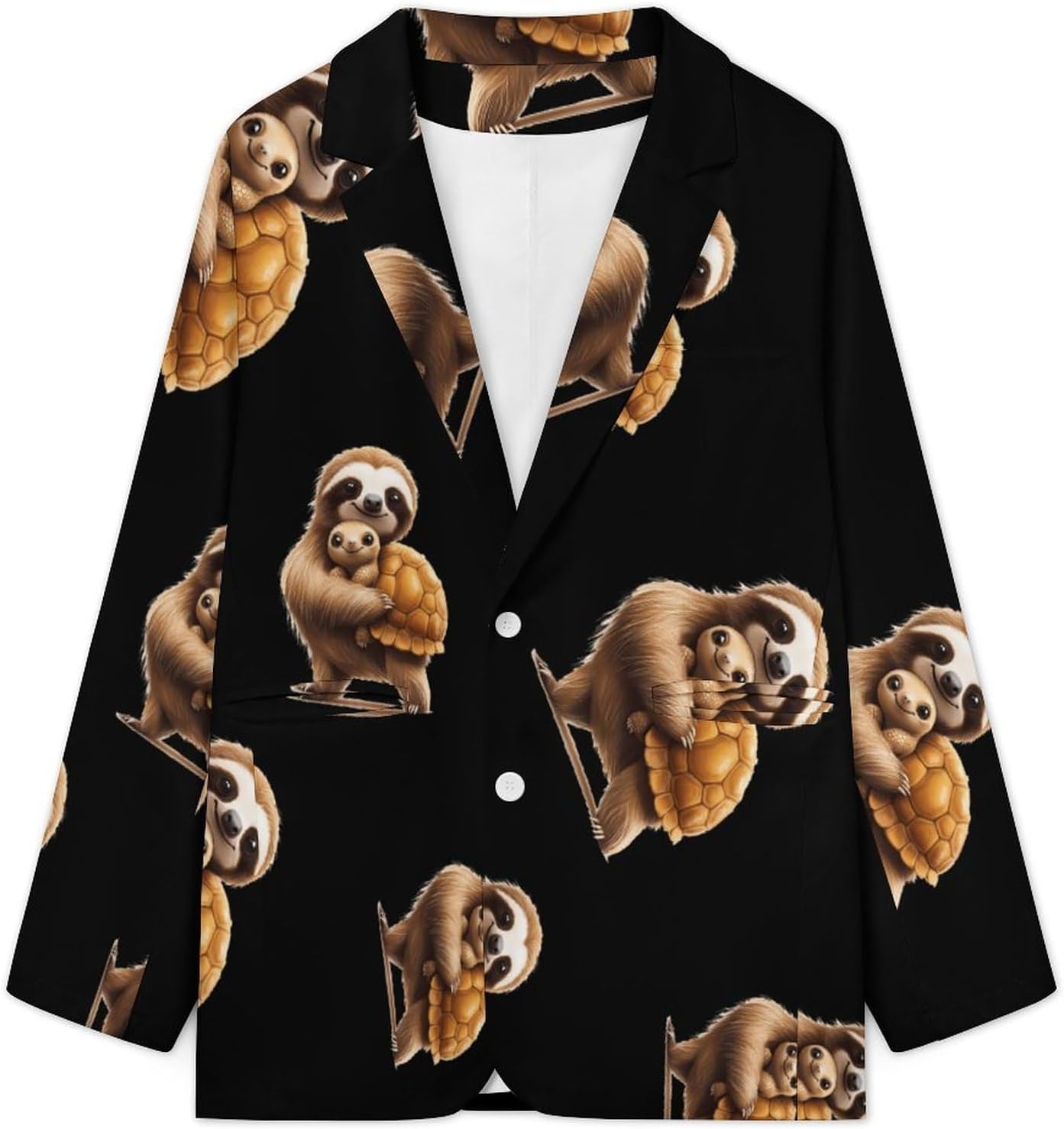 Sloth Turtle Mens Casual Blazer Two Button Lightweight Sport Coat Suit Jacket