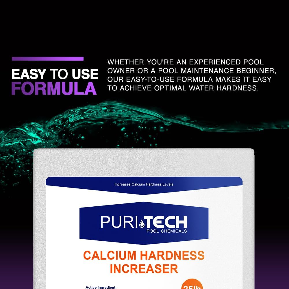 Puri Tech Chemicals Calcium Hardness Increaser 25lbs - Pool Chemicals - Calcium Increaser for Swimming Pools and Spas
