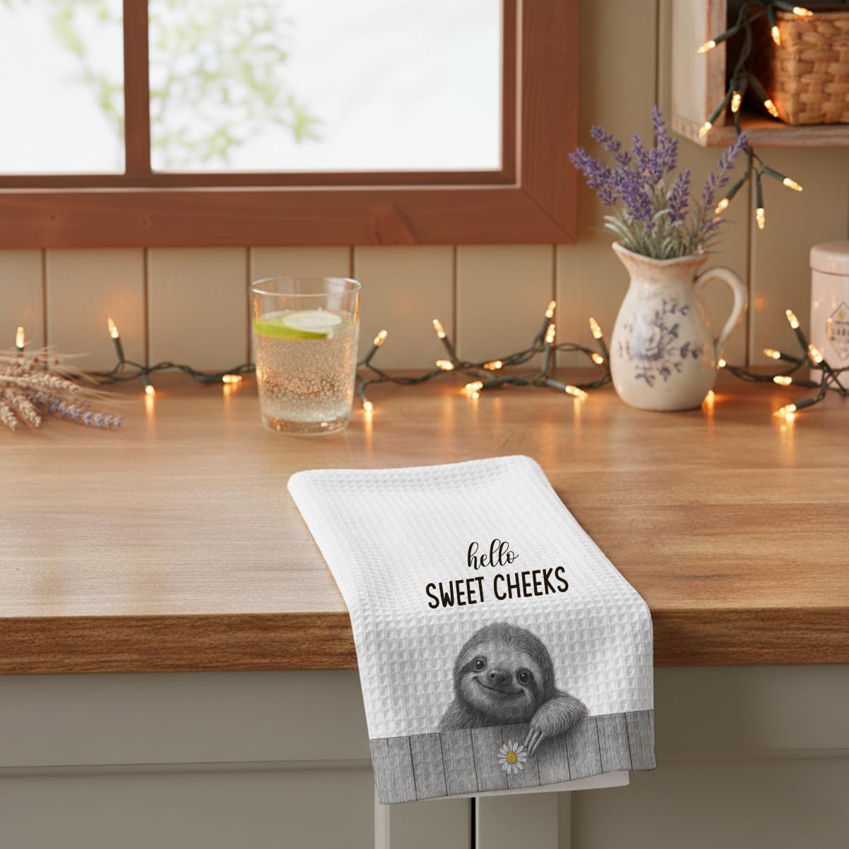 Funny Cute Sloth Hand Towels for Bathroom,Hello Sweet Cheeks Sloth Gifts for Women, 1 PCS pet Decor Kitchen Towels,Cute Animal,Pet Owners Housewarming - B06 - Image 8