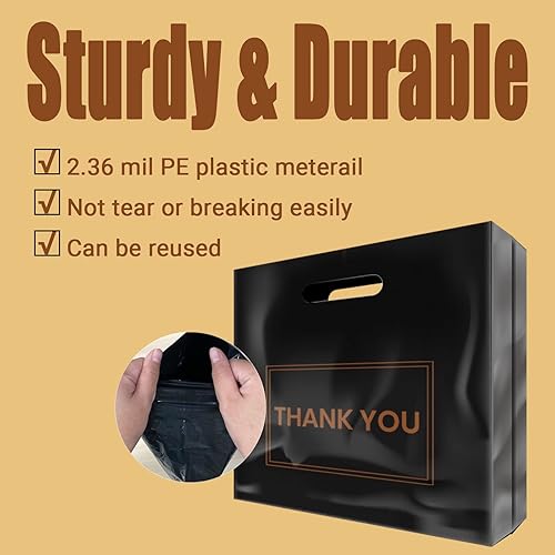 Miniatura 3 de Belinlen 100 bolsas de agradecimiento de 16 x 18 pulgadas para pequeñas empresas, bolsas de plástico para tiendas, boutique, fiesta, regalo, ropa y