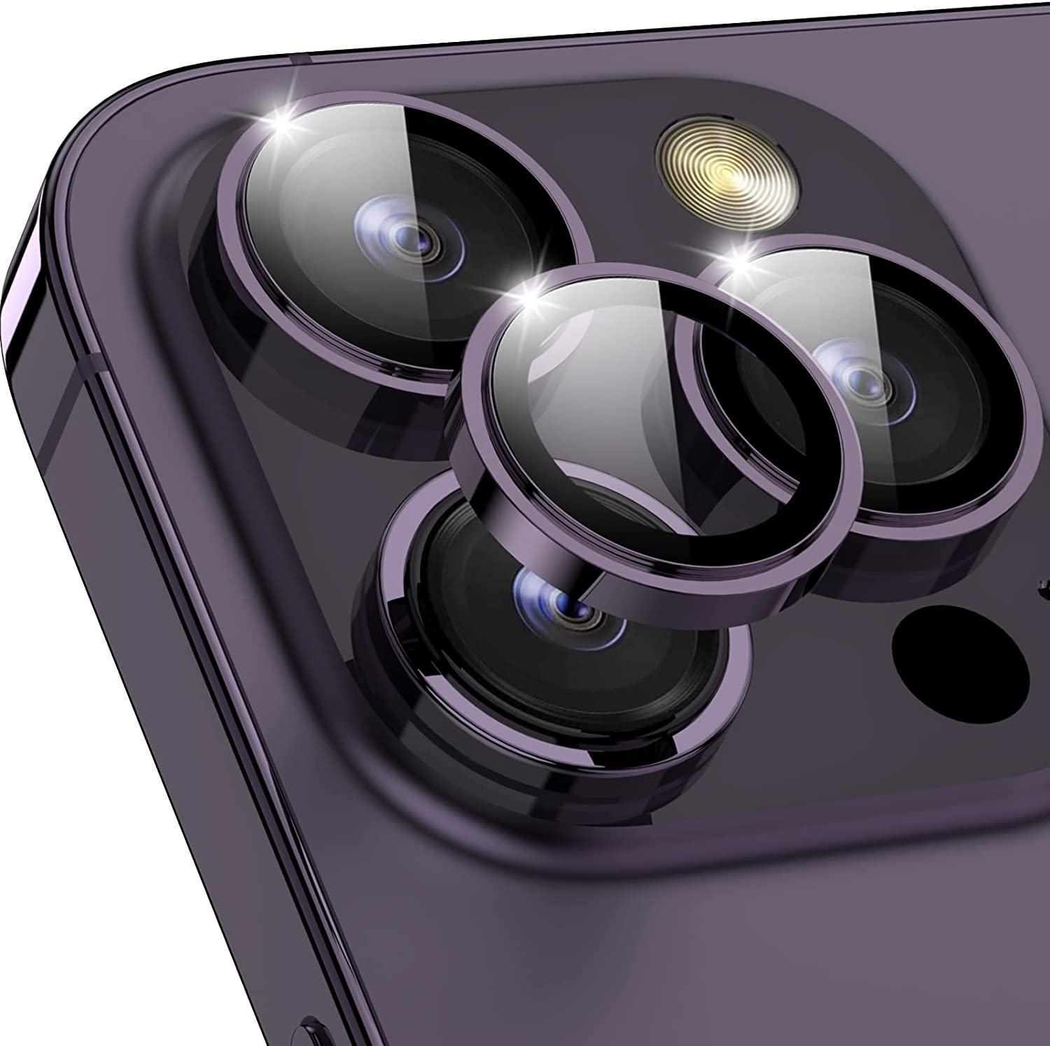 VONZEE® Camera Lens Protector Compatible for iPhone 14 Pro/iPhone 14 Pro Max, [Anti-Scratch] Premium Tempered Glass Film Aluminum Alloy Lens Ring Cover (Purple) (B0BQF2L2SM) Amazon Price History, Amazon Price Tracker