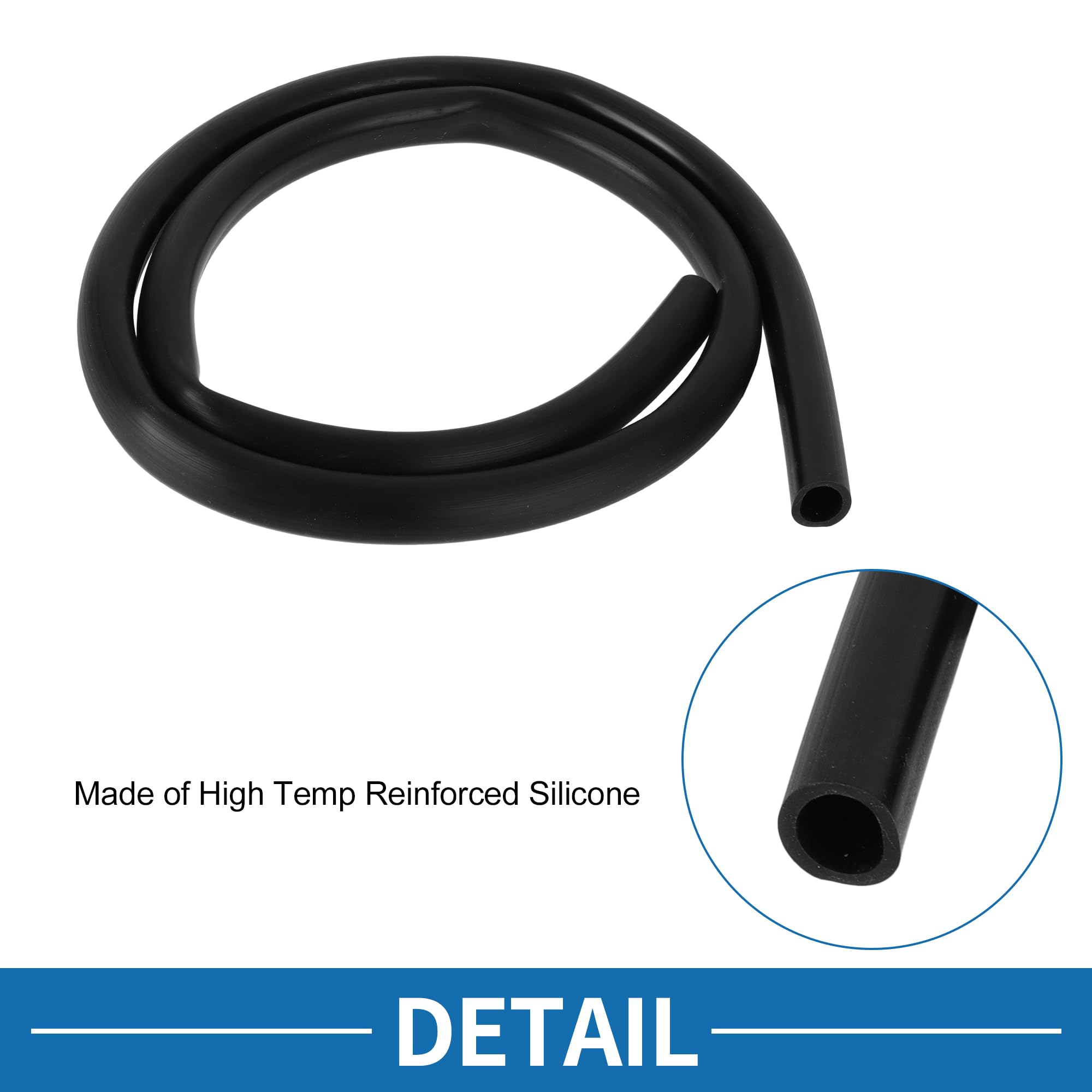 A ABSOPRO Tubo Flessibile in Silicone per Vuoto ad Alta Temperatura 4FT 9/16" 14mm ID 2.5mm Spessore Linea di Vuoto per Automobili in Silicone Nero 1 pezzo