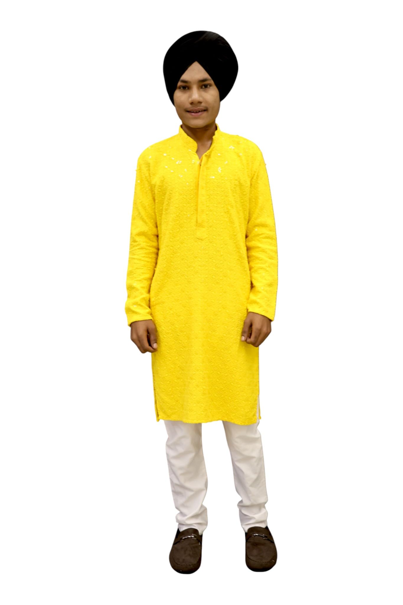 Mens Yellow Stylish Kurta