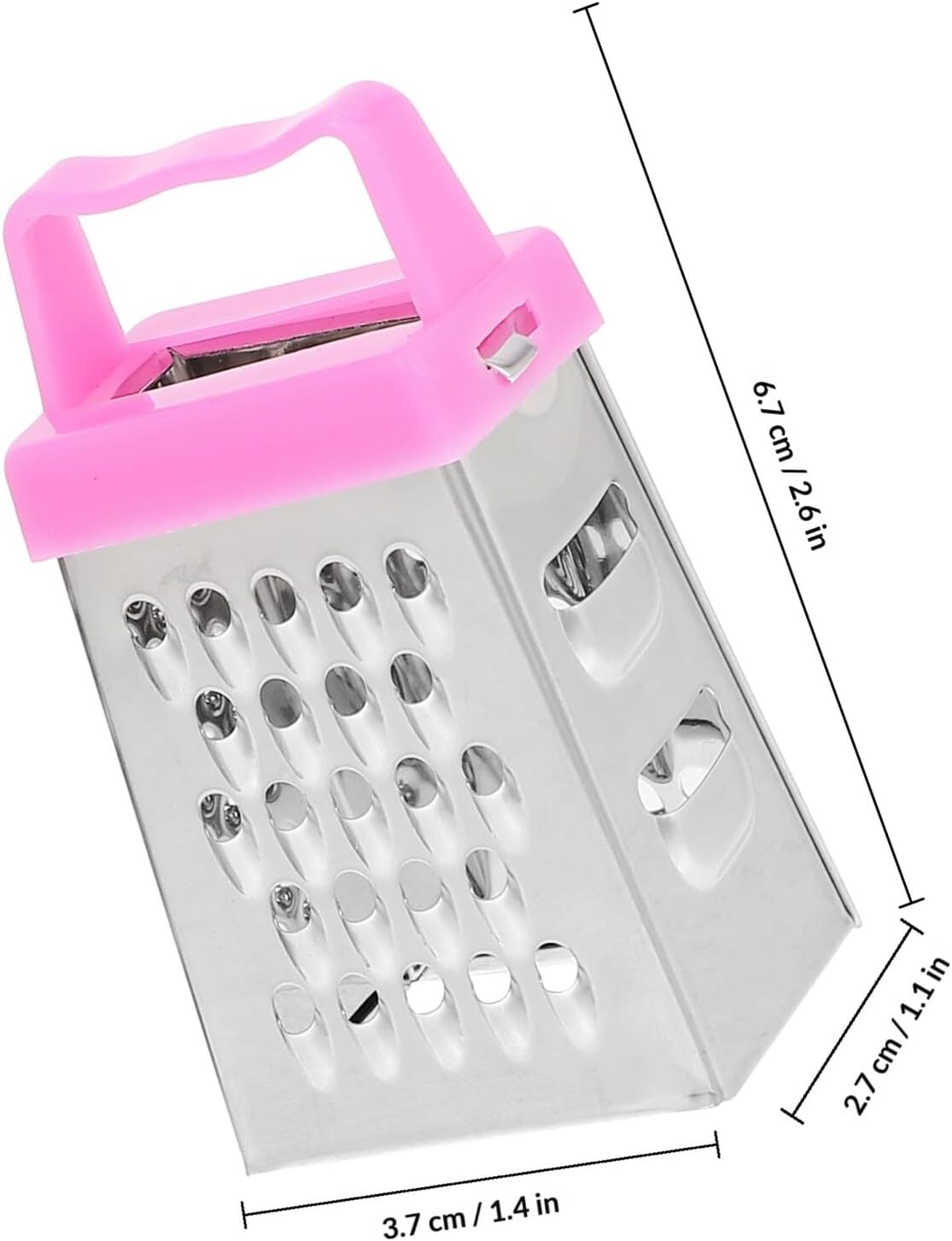 SOLUSTRE 6pcs Mini Cheese Grater Set Stainless Steel Kitchen Vegetable Cutter Multi-function Food Graters for Potato Garlic Carrot with Blue Green and Pink Handles