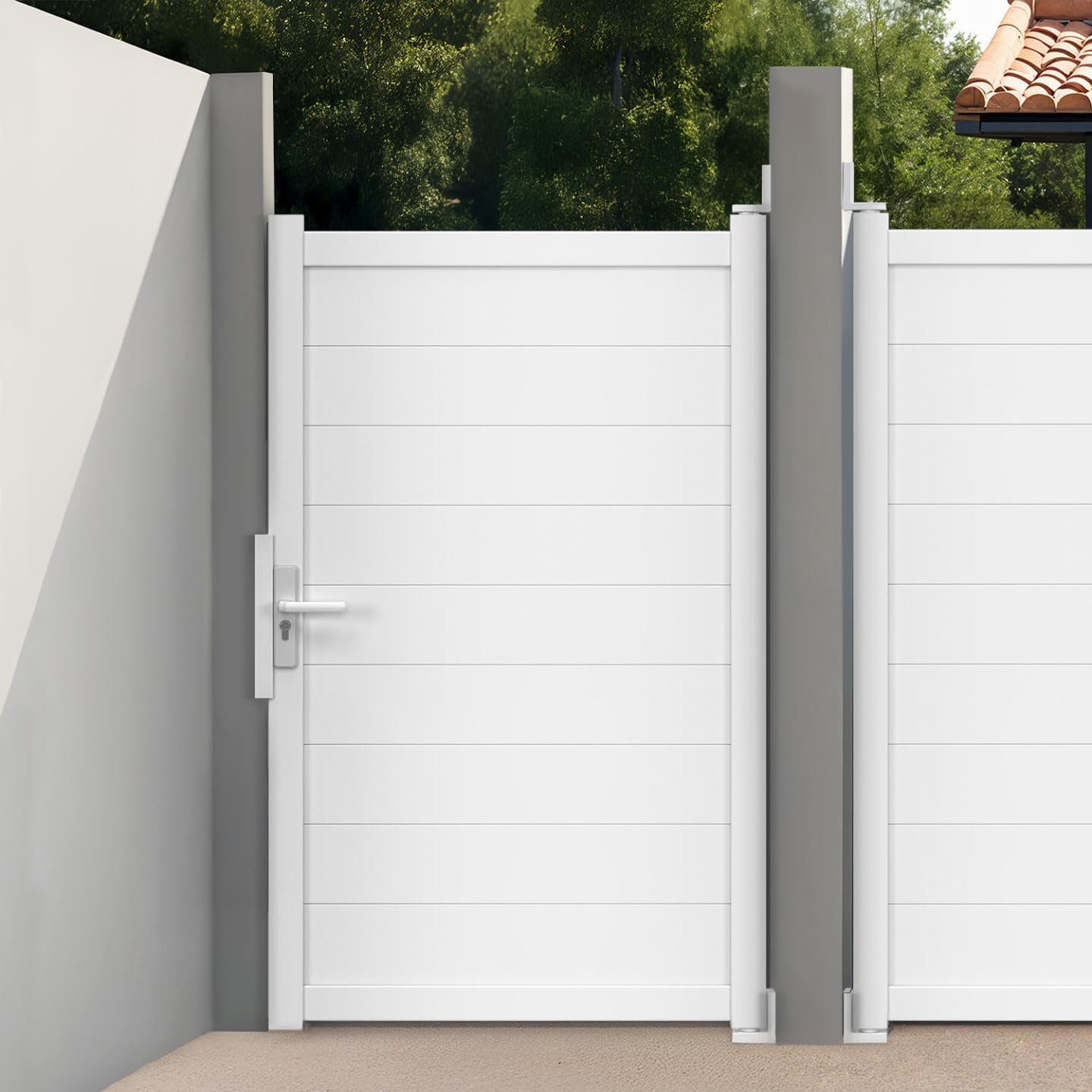 IDMarket - Portillon 100x160 cm en aluminium blanc