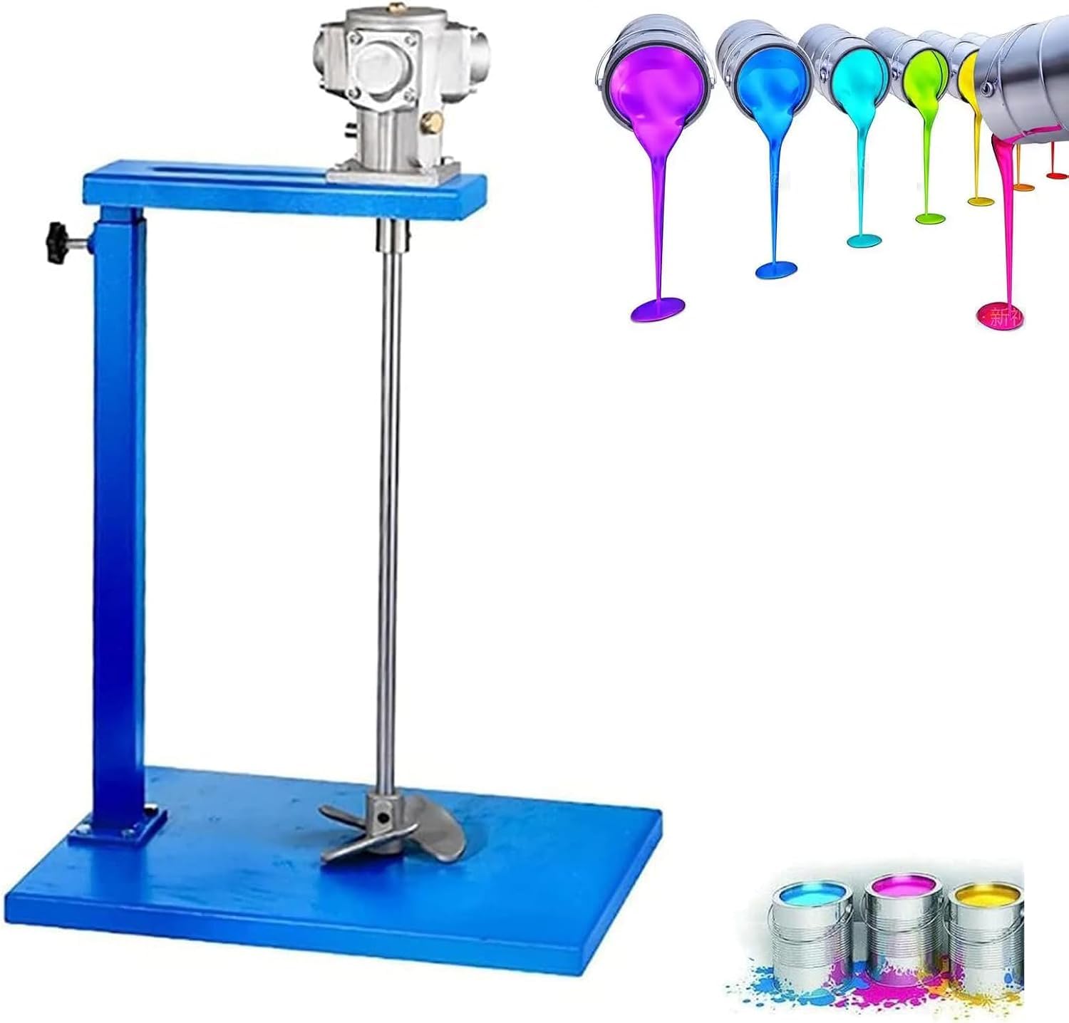 Máquina mezcladora automática de pintura, mezclador neumático de acero inoxidable de 5 galones, con velocidad ajustable y soporte elevador.
