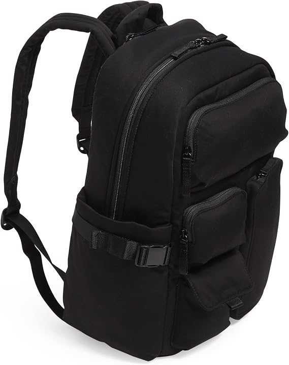 Vera Bradley Women's Cotton Utility Large Backpack, Black, One Size
