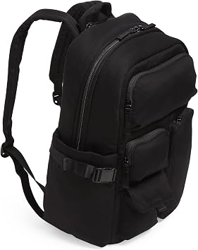Vera Bradley Women's Cotton Utility Large Backpack, Black, One Size
