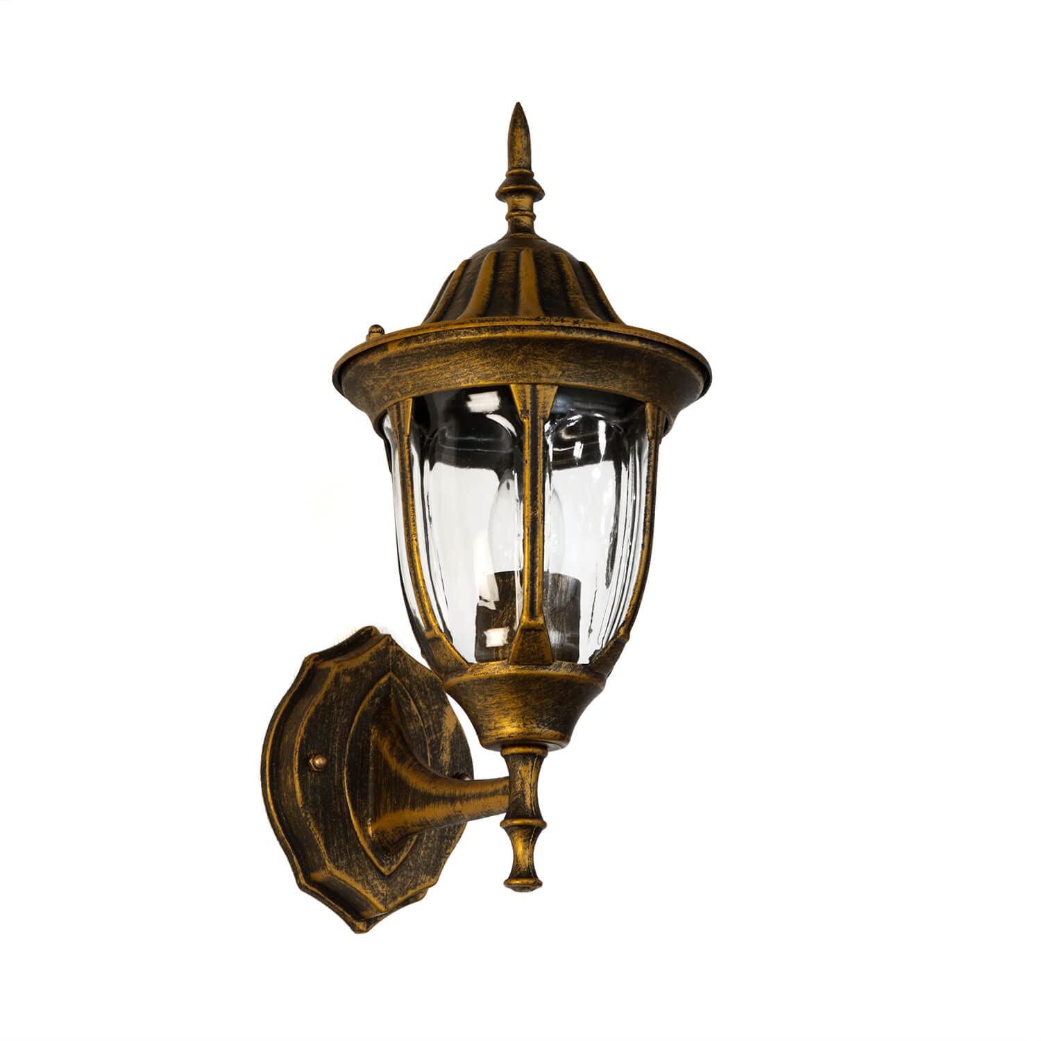 Außenwandleuchte Goldfarben – IP65 Wasserdicht, Kupfer & Glas, E27 Fassung, Für Haustür & Garage