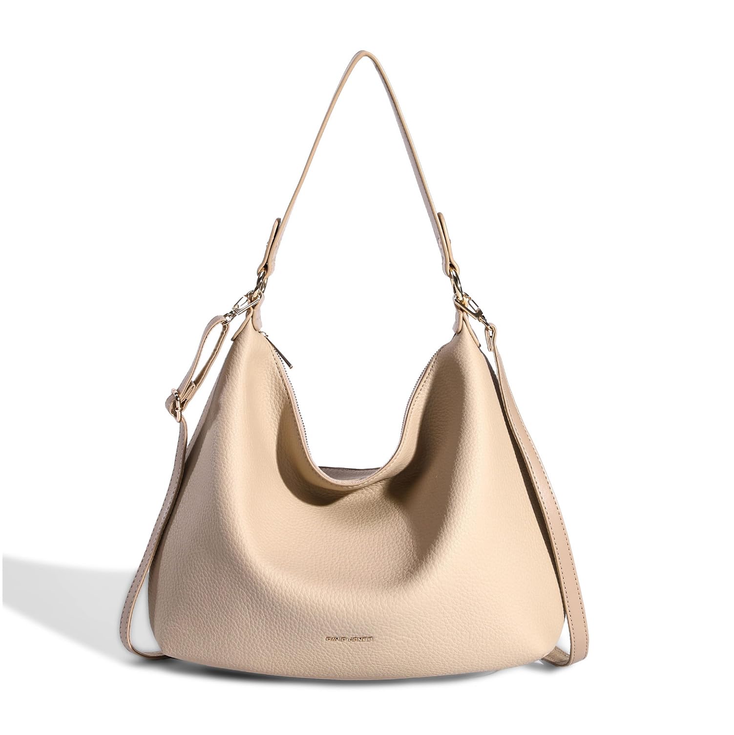 David Jones Borsa a Spalla Hobo Donna - Borsa Shopper Grande in Similpelle Morbida - Borsa Tote con Tracolla Lunga - Borsa Shopping Capiente Classica e Pratica - Beige