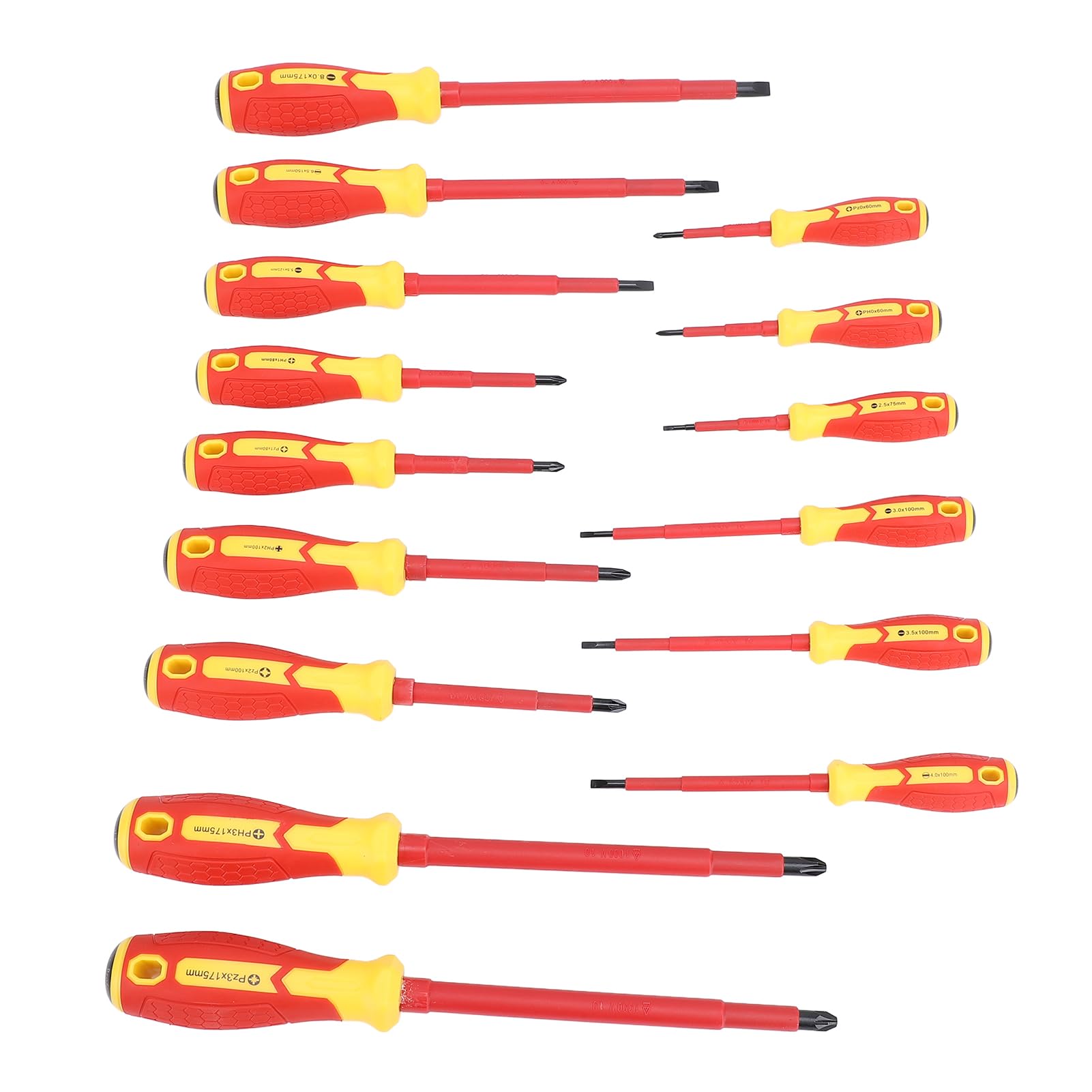 Set di 15 cacciaviti per elettricista 1000 V, set di cacciaviti elettrici professionali isolati per veicolo