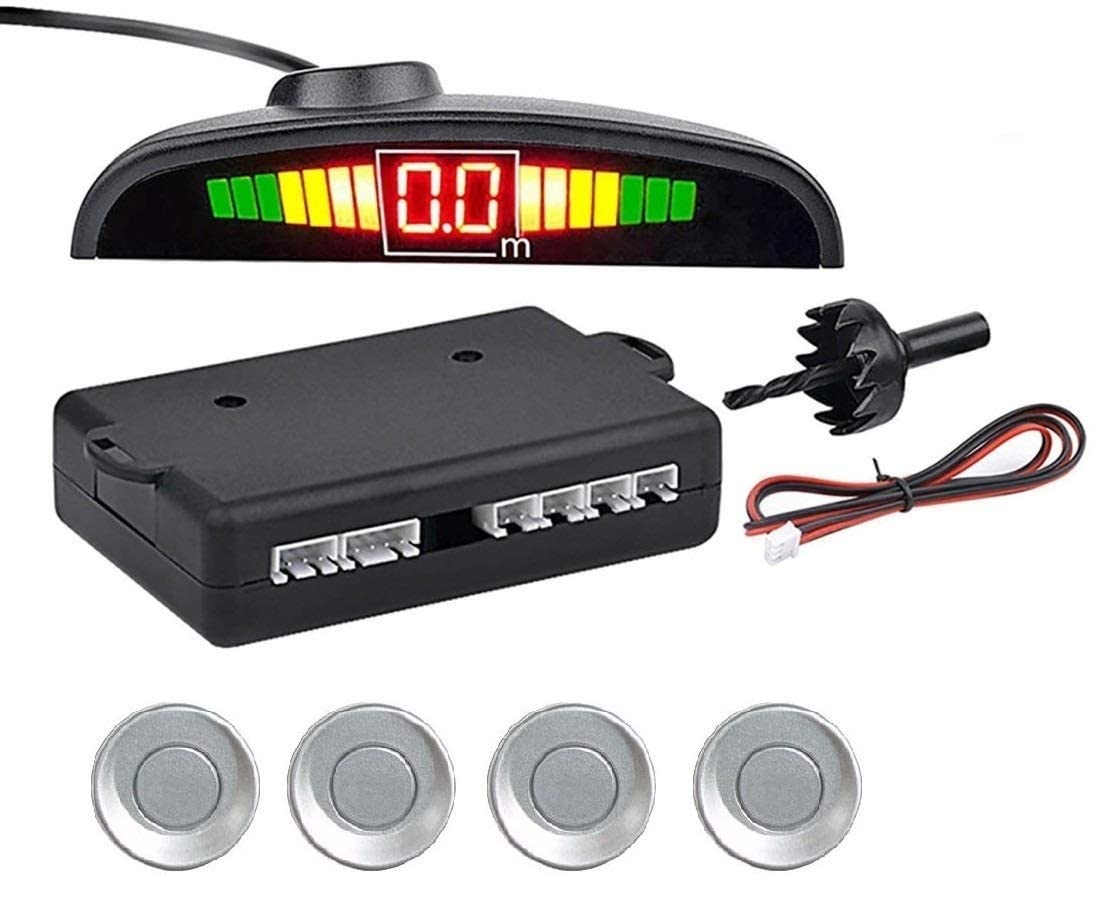 Auto Addict Car Reverse Parking Sensors Assistant Silver Color for Maruti Suzuki Alto K10