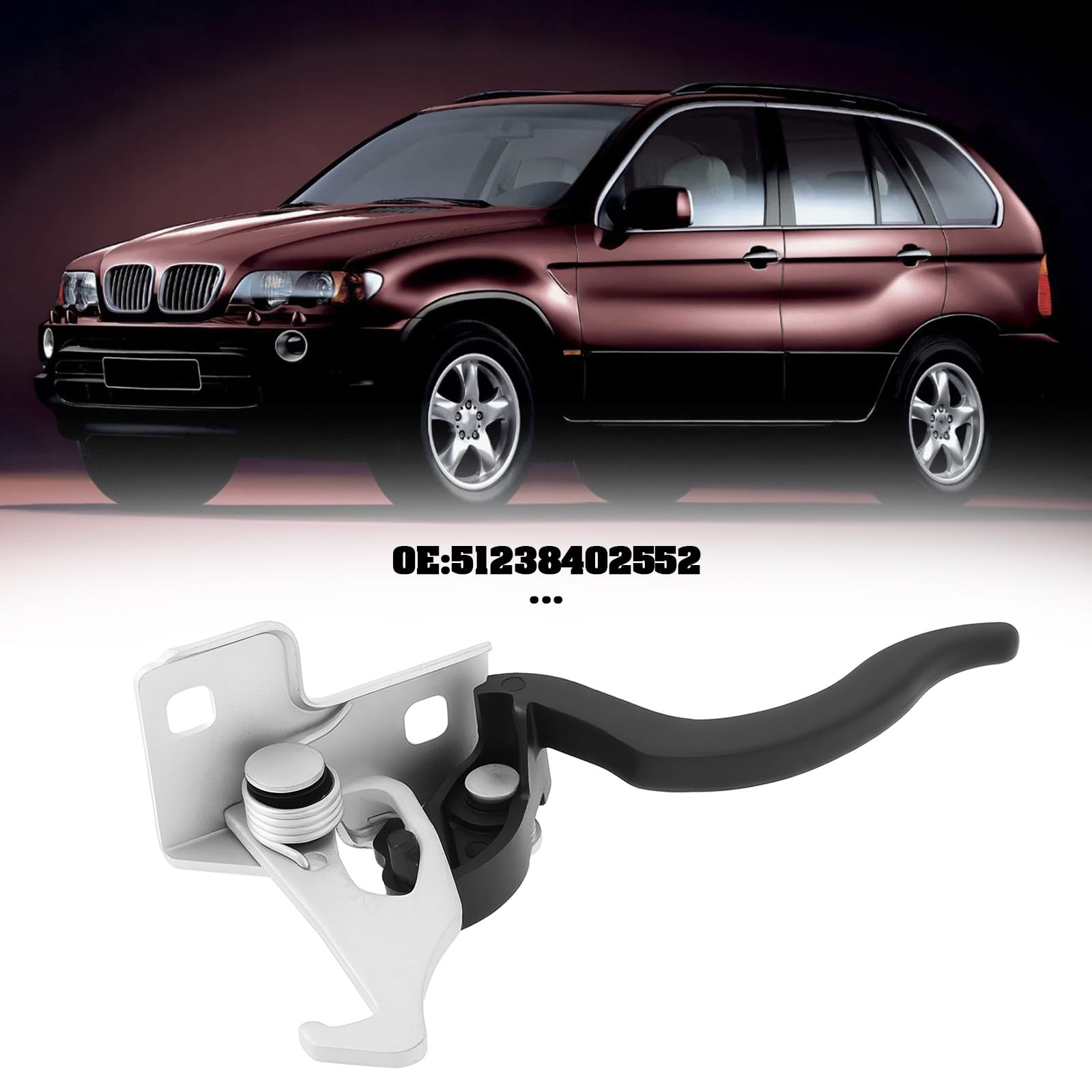 Crochet de Verrouillage de Capot de Voiture 51238402552 Compatible avec BMW E53 X5 2000-2004