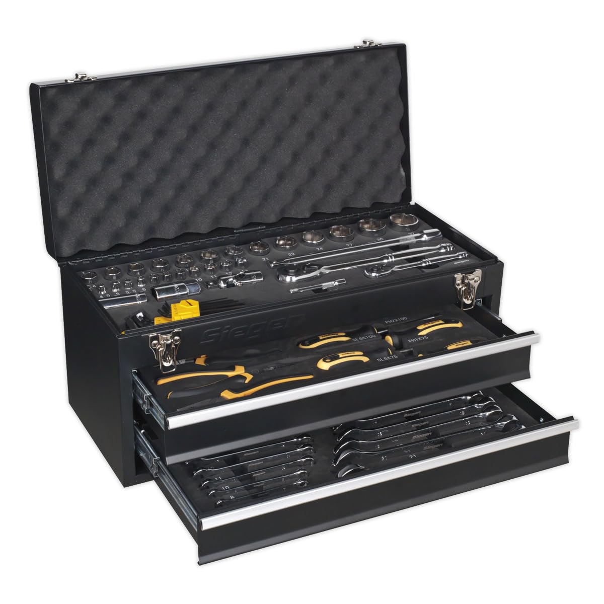 Siegen by Sealey 2 Drawer Portable Tool Chest with 90pc Tool Kit - S01055