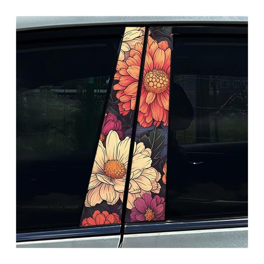 Bertdcx D Graffiti Opamine Numerous Flowers Car Stickers Auto B-Pillar Ecoration Auto Parts(D)