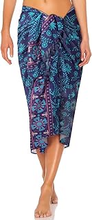 DiULi Beach Wrap Skirt Sarong, Women's Sarong Pareo, Wrap Bikini Cover Up with Tassels, Wrap Skirt Large for Beach Skirt Swimsuit