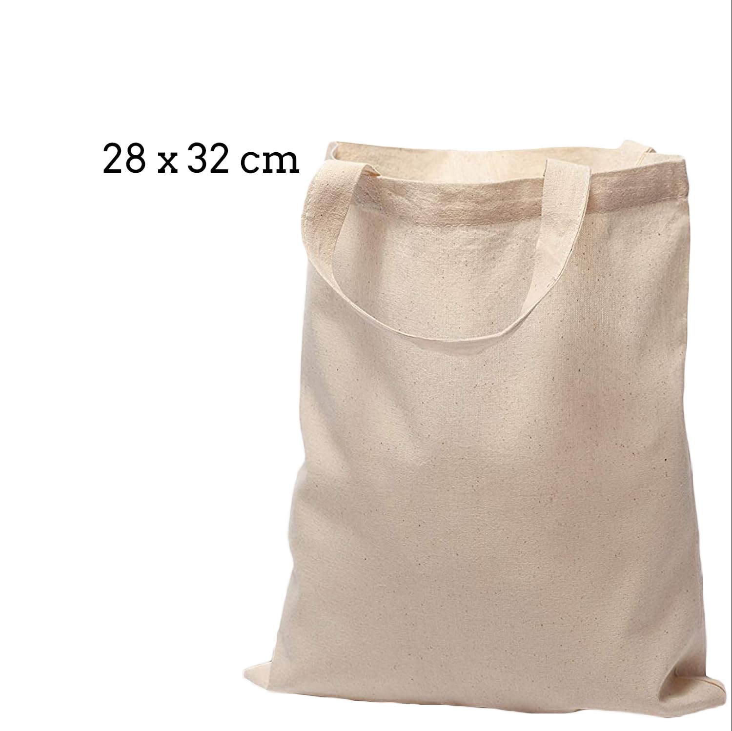 Baumwolltaschen 28x32cm unbedruckt, 100 Stück mit zwei kurzen Henkel | OEKO-TEX® Stofftasche, Tragetasche, Jutebeutel, Einkaufstasche, Apothekertasche, Einkaufsbeutel